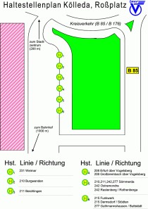 Haltestellenlageplan K�LLEDA, ROSSPLATZ